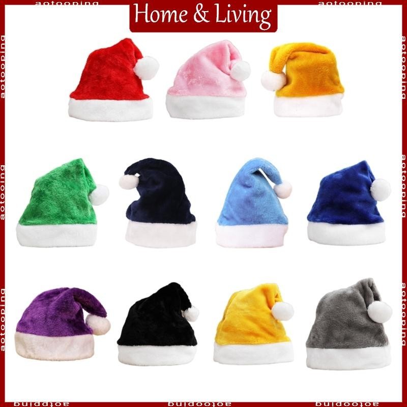 อาโอโตะ คริสต์มาสกํามะหยี่ซานตาหมวก ไม่จํากัดเพศ สบายหลายสีสําหรับผู้ใหญ่วัยรุ่น