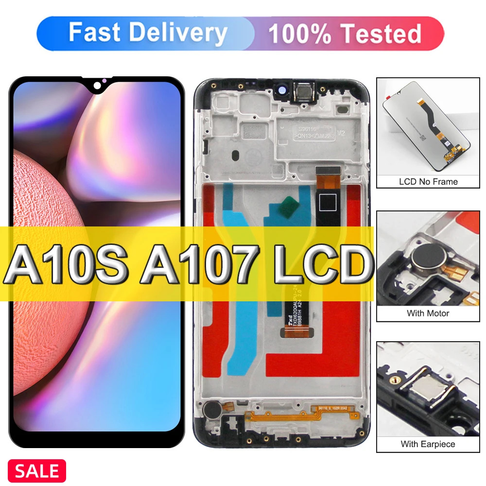 6.2 "LCD สําหรับ Samsung Galaxy A10s จอแสดงผล LCD หน้าจอสัมผัสสําหรับ Galaxy A10S SM-A107F A107M A10