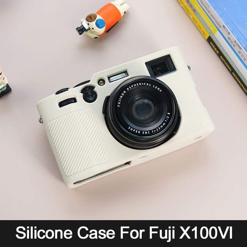 Retro TPU Soft Case Fujifilm X100VI กล้องซิลิโคนฝาครอบสายคล้องมือ Protector Full Body Fuji X100 Mark6