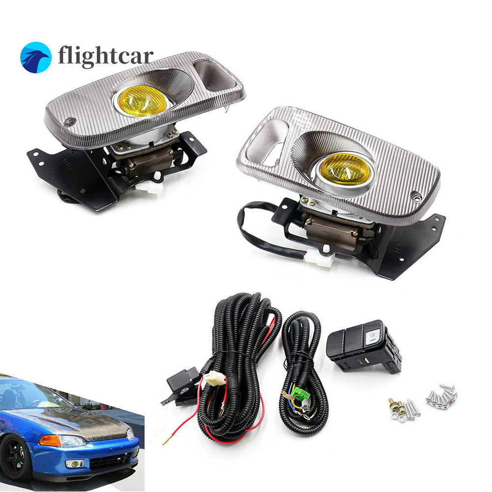 (FT) สีเหลืองหมอกโคมไฟกันชน 2/3D EG D15 D16 1.5/1.6 สําหรับ Honda Civic 92-95 ซ้ายขวาหมอกไฟหมอกโคมไฟขับรถโคมไฟ