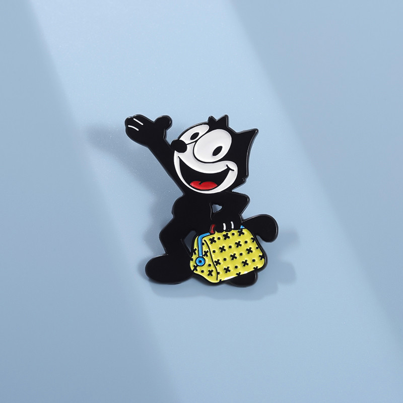 อะนิเมะ Felix Black Cat Pins น่ารักการ์ตูนตัวอักษรเข็มกลัดป้ายโลหะ Pin เครื่องประดับของขวัญสําหรับเพื่อน