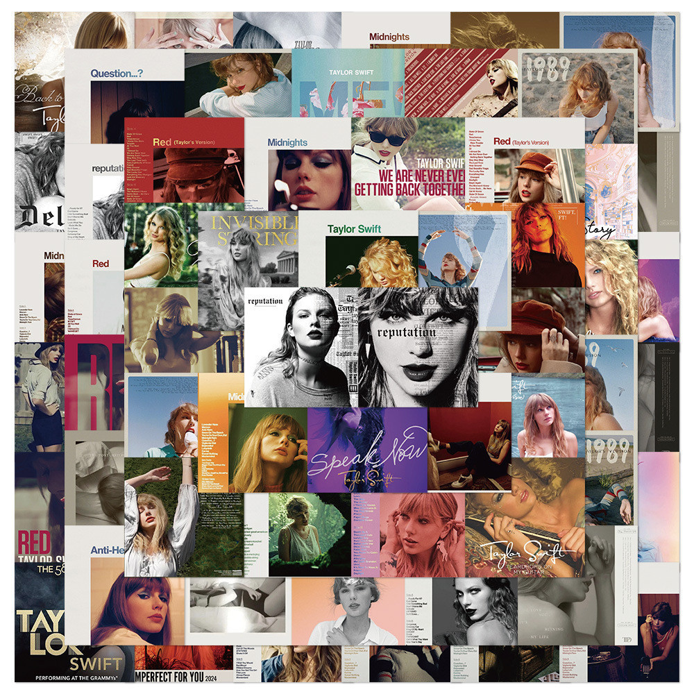 60 ชิ้น Taylor Swift Records Cover สติ๊กเกอร์ PVC กันน้ํา