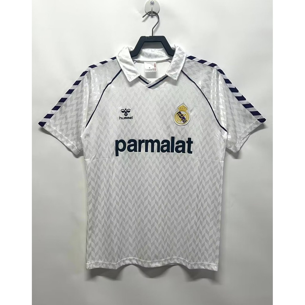 8687 เสื้อฟุตบอลย้อนยุค Real Madrid เหย้า AAA + เสื้อฟุตบอลแขนสั้นคุณภาพสูง