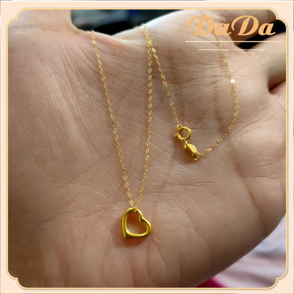 (18K) สร้อยคอจี้หัวใจอิตาลี 99.99% น้ําหนัก 3.9g เครื่องประดับแฟชั่นผู้หญิงมีความทนทานและไม่ลอกออก