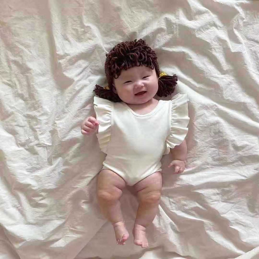 ฤดูใบไม้ผลิฤดูใบไม้ร่วงสาวเด็กน่ารักถักเปียวิกผมหมวกเด็กสาวแฮนด์เมดหมวกขนสัตว์ทารกแรกเกิดสไตล์หมวก - รูปที่ 6