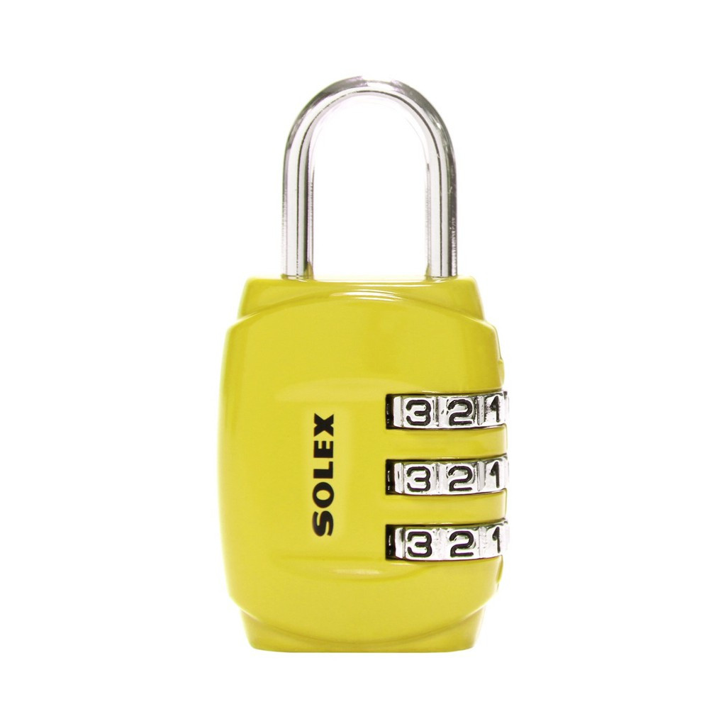 ล็อคแน่น SOLEX กุญแจรหัส แม่กุญแจ กุญแจล็อครุ่น C33 รหัส 3 หลัก เหมาะสำหรับ ล็อคกระเป๋าเดินทาง, ตู้จ