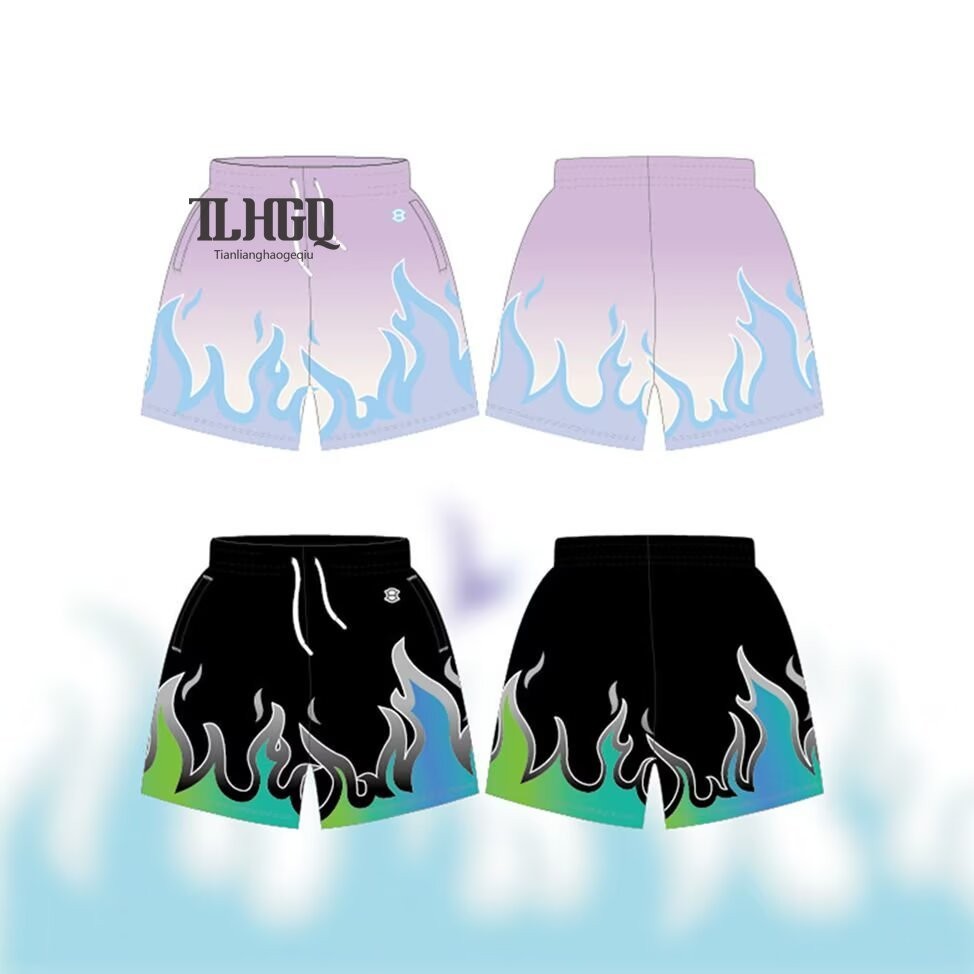 แบรนด์อินเทรนด์พิมพ์กางเกงขาสั้นอเมริกันชายบาสเกตบอลระบายอากาศแห้งเร็ววิ่งสามจุดกางเกง