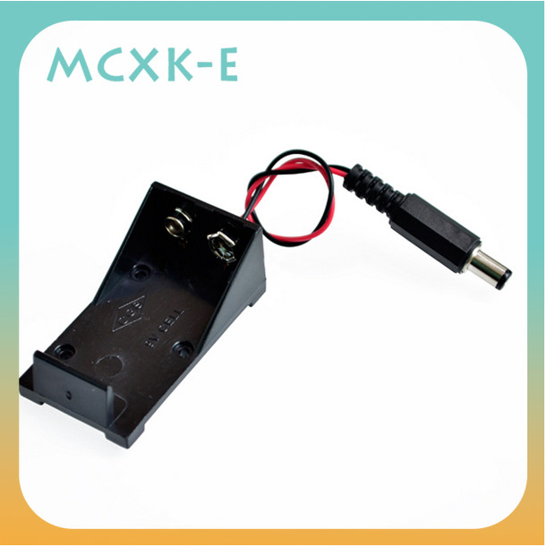 กล่องแบตเตอรี่ 9V พร้อมซ็อกเก็ต สาย DC ปลั๊ก DC 9V ที่วางแบตเตอรี่เฉพาะ
