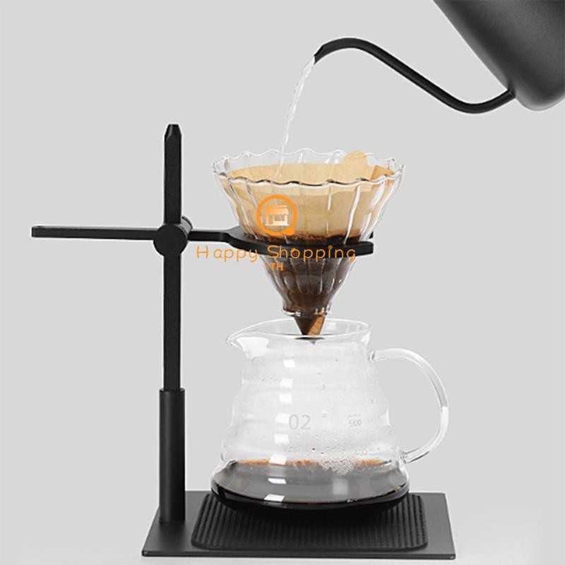 dellfijpoedPour Over Coffee Stand อลูมิเนียมเทสถานีกาแฟ Dripper Stand ปรับ Antislip Coffee Dripper Stand