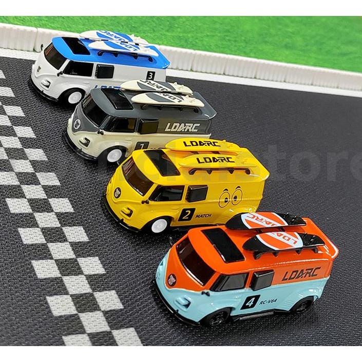 Ldarc V64 1/64 2.4G RWD RC รถ Mini Drift แบน On-Road ไฟ LED LC01 แชสซี Micro Van ยานพาหนะรุ่น Full Proportional รีโมทคอนโทรล Racing ของเล่น 80 นาทีเล่นเวลา