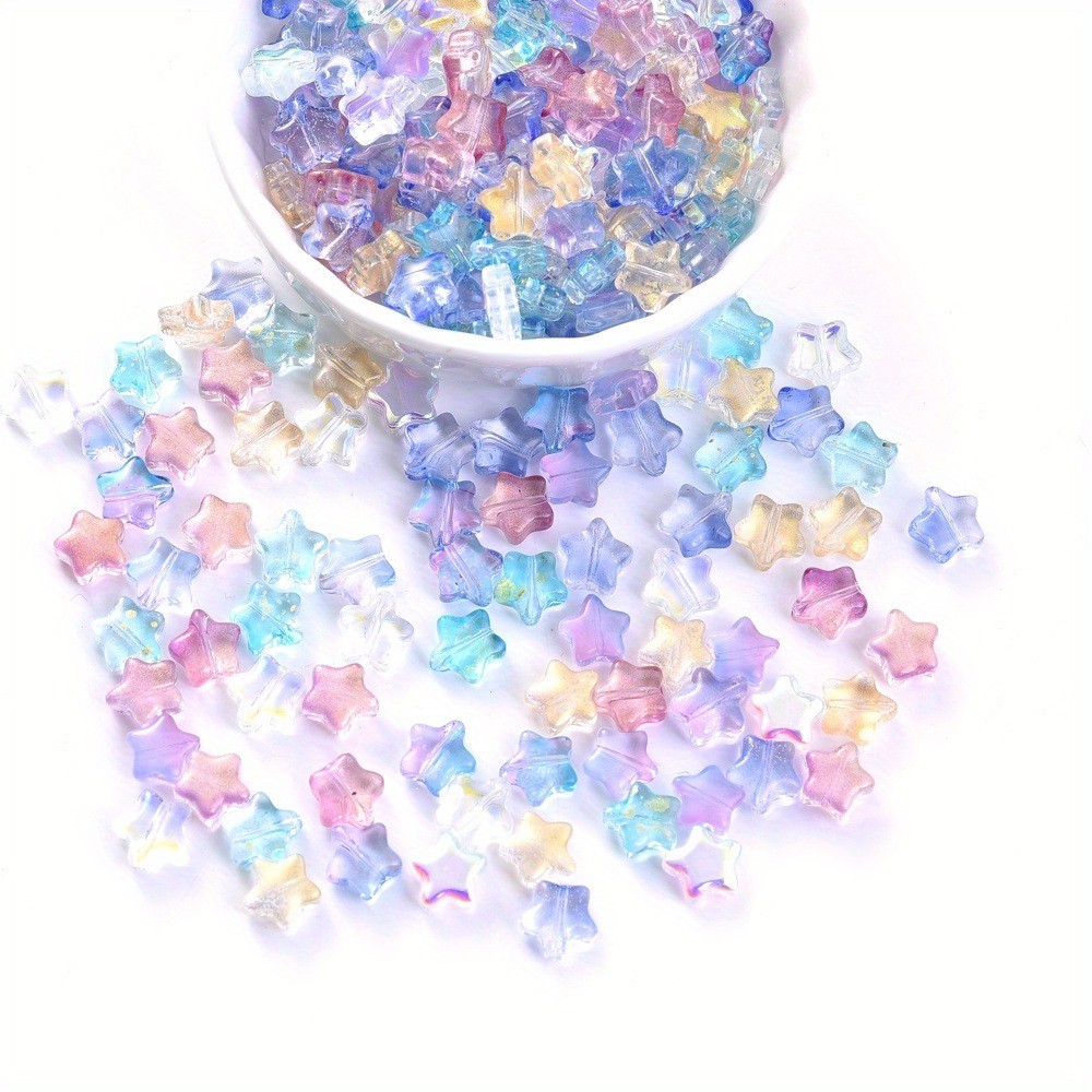 10 ชิ้นสารพัน Star Spacer ลูกปัด Ab สีแก้วใส Star ลูกปัดและลูกปัด Assortment สําหรับทํา DIY สร้อยคอสร้อยข้อมือ Charms อุปกรณ์เสริม