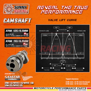 แคมแต่ง เพลาลูกเบี้ยว XRM110/WAVE110/100 6.8 XRM125/WAVE125 6.5 RACING EASTARSPEED