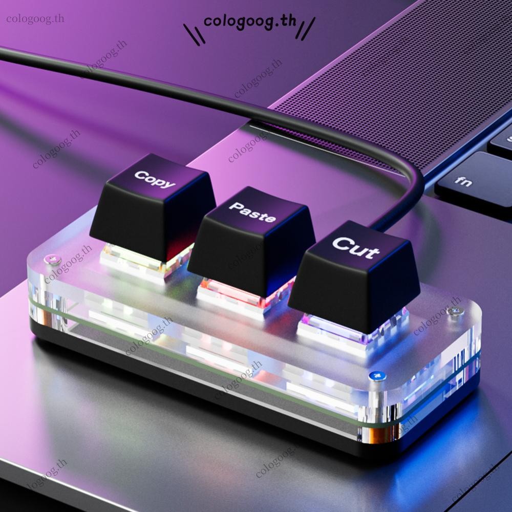 [colog.th] Rgb Mini Cut Copy Paste Keyboard 3-Key USB Type-C Gaming Mechanical Keyboard