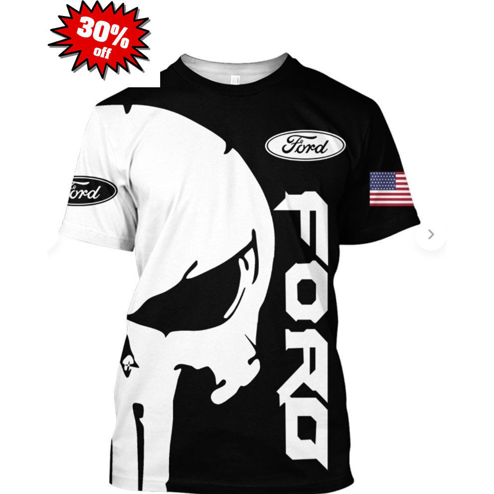 Punisher SKULL FORD FULL PRINT 3D Shirt 70708