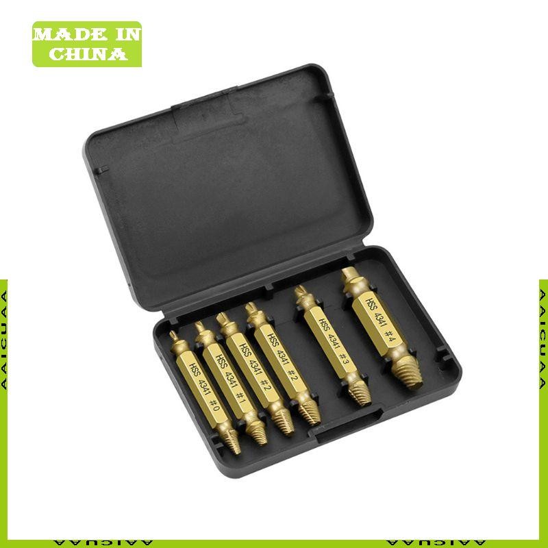 Aa 6 ชิ้นเสียหายสกรู Extractor ความเร็วออกดอกสว่านกําจัด Broken Bolt Remover