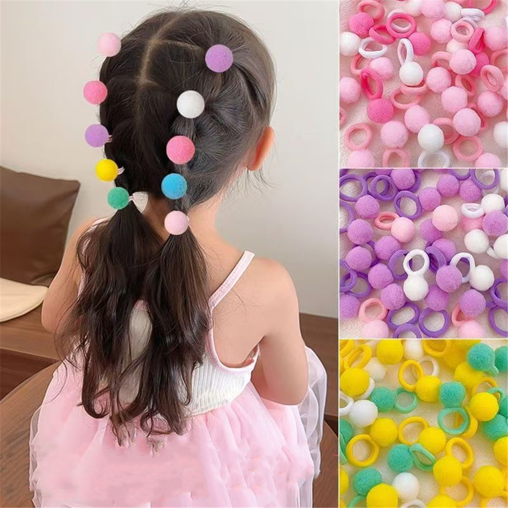 20/50/100ชิ้นที่มีสีสันลูกผมผมเชือกสุดน่ารักยางรัดสาวน่ารักผมแหวนกระสุนสูงผ้าโพกศีรษะยืดหยุ่น