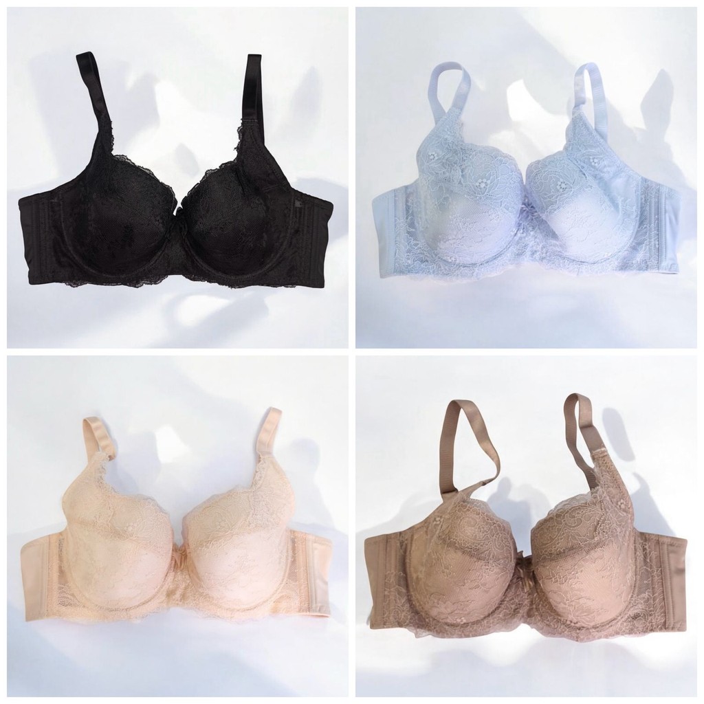 CALLY 923 Premium Jumbo Bra - Underwire - Thin Foam - 3 Hooks - Size 36C-42C - Full Cup