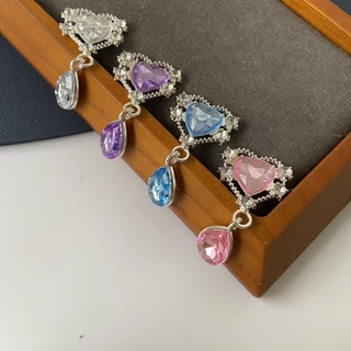 ขนาดเล็กขนาดเล็กขนาดเล็กน้ําหนักเบาหัวใจ Silver-Plated ดอกไม้แผ่นเพชรหัวเข็มขัด Water Drop จี้อุปกรณ์เสริมผมเข็มกลัดอุปกรณ์เสริมวัสดุ