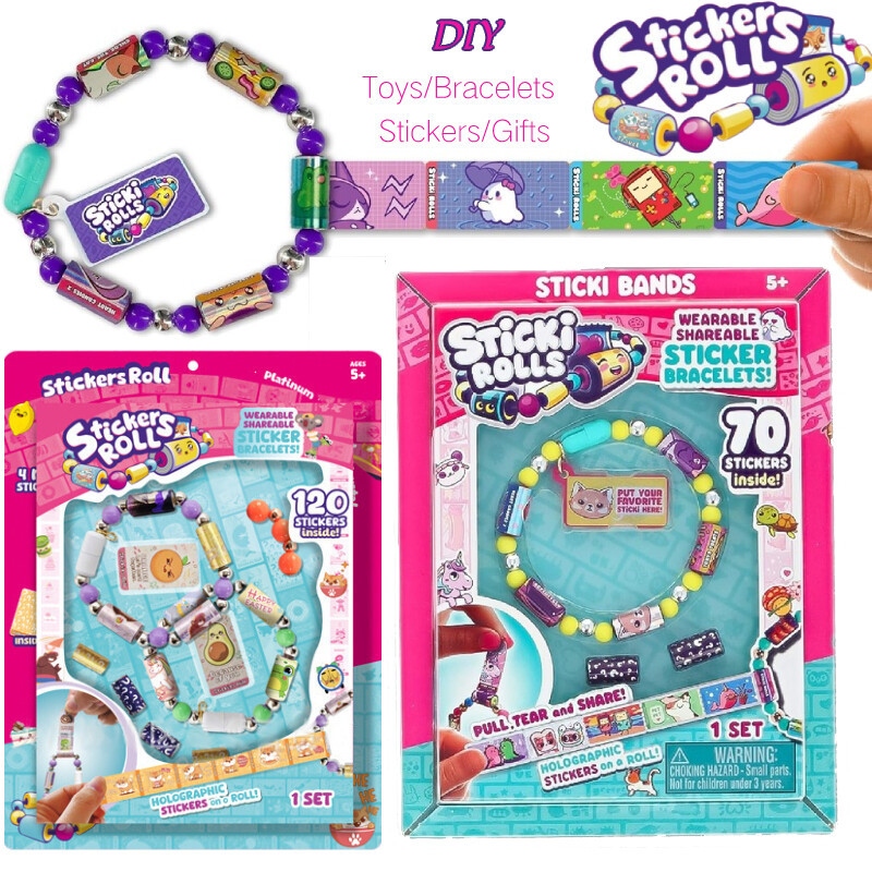 Sticki Rolls Multi-Roll Collectors Pack | รวมสติกเกอร์ขนาดเล็ก 70/120 สติกเกอร์ ทําเอง สร้อยข้อมือขอ