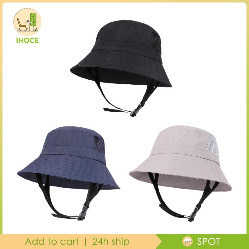 [Ihoce] Sun Bucket Hat Outdoor Fashion Buckle Fishing Cap for Backpacking Hiking Mountaineering Surf