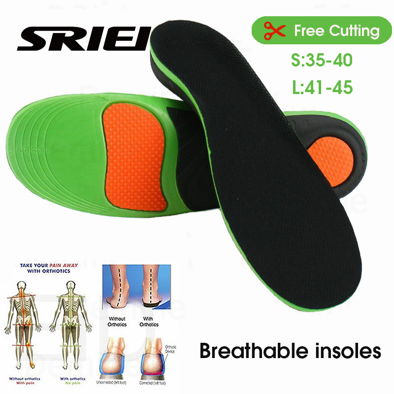 SRIEI 1 คู่ Insoles Orthotics แบนเท้าสูง Arch รองรับ Plantar Fasciitis Orthopedic สบาย