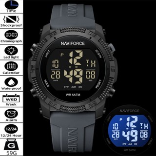 นาวีฟอร์ซ บุรุษนาฬิกาสปอร์ตดิจิตอลแฟชั่นสายรัดซิลิโคนว่ายน้ํ…