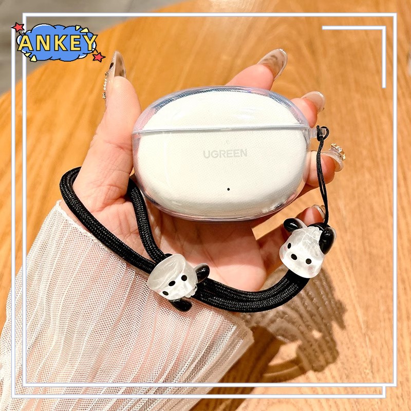 for UGREEN HiTune T6 T6S Case Protective Transparent Clear TPU Lanyard Covers Bluetooth Earphone She