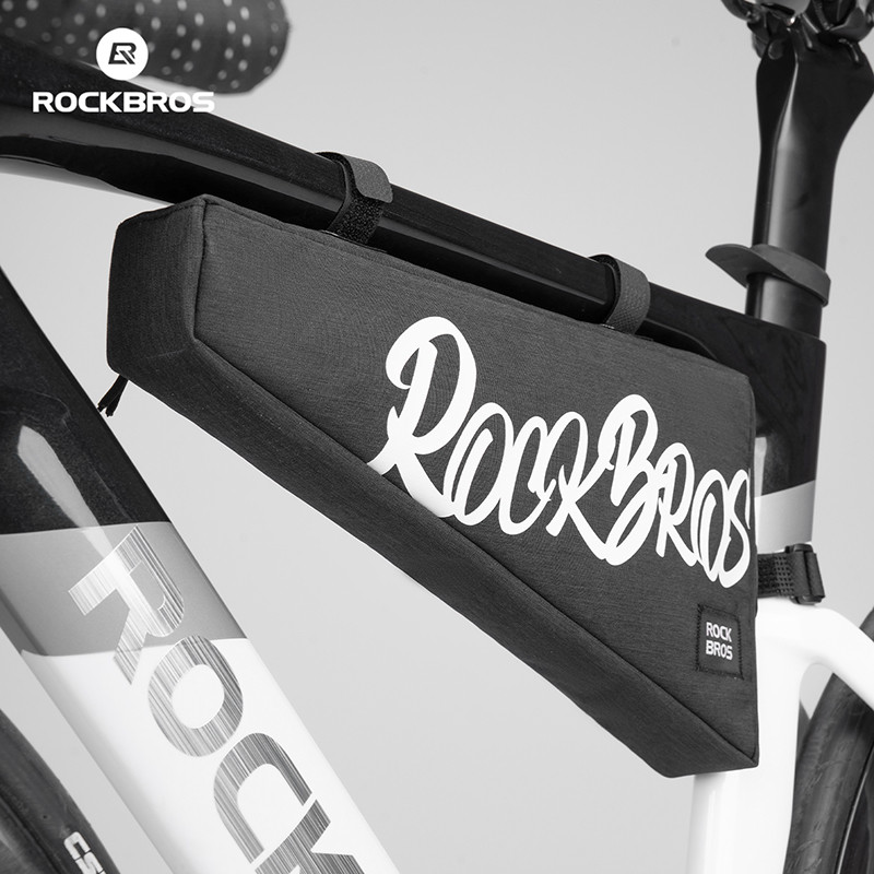ร็อคโบรส์ จักรยานด้านหน้ากระเป๋าท่อบนกระเป๋ากรอบสามเหลี่ยมกระเป๋า1.9ล ความจุขนาดใหญ่การจัดเก็บมัลติฟังก์ชั่แบบพกพาอานกระเป๋า จักรยานเสือภูเขา จักรยานถนนขี่จักรยานอุปก