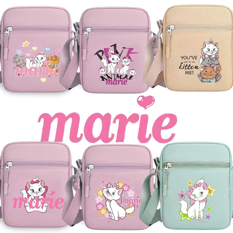 มารี แมว กระเป๋าสะพาย ค โรสบอดี กระเป๋าแฟชั่นพิมพ์กระเป๋าสี่เหลี่ยมเล็กเด็กและผู้ใหญ่เดินทางกระเป๋าอเนกประสงค์ของขวัญ