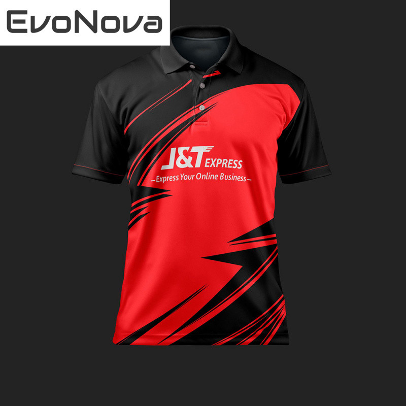 J & T Express JNT เสื้อโปโลแขนสั้นสำหรับพนักงานจัดส่งระบายอากาศความชื้น wicking พนักงานจัดส่งผ้าระบายความร้อนแห้งเร็ว ราคา ถูกที่สุด ดีลบีเคเค