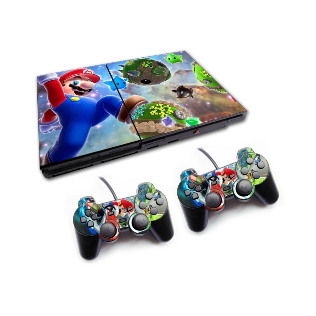 68 สีสติกเกอร์ผิวใช้งานร่วมกับ Sony Playstation 2 Slim ไวนิล Decal ชุดฟิล์มป้องกันสําหรับ PS2 Slim คอนโซลและ 2 ชิ้น Dualshock Controllers