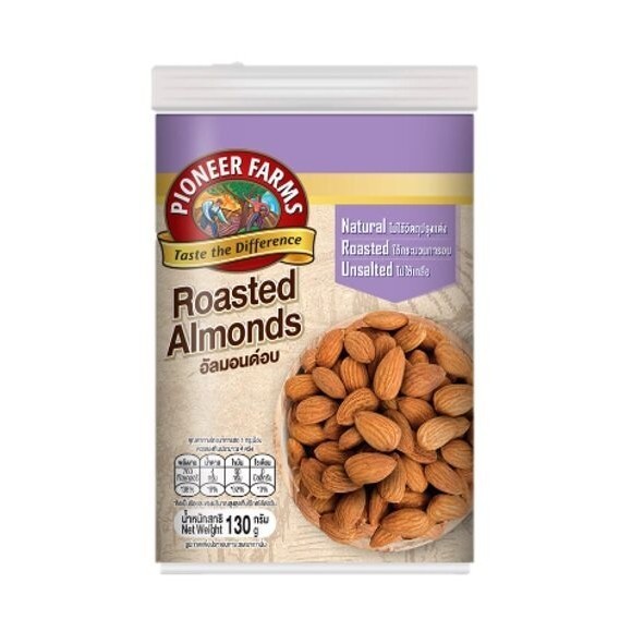 (พร้อมส่งขนมอร่อย ราคาถูก) ไพโอเนียร์ฟาร์ม อัลมอนด์อบ หรือ อัลมอนด์อบเกสรเกลือ 1กระปุกx130ก.