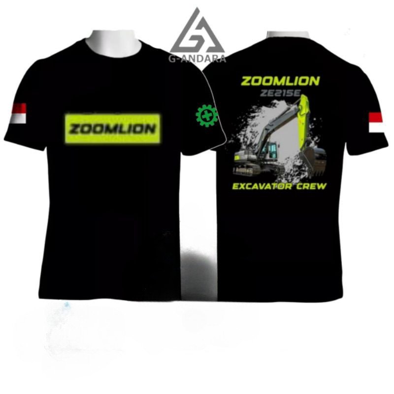 Zoomlion ZE215E EXCAVATOR CREW DEPAN CETAK เสื้อยืด Pelbagai saiz ada
