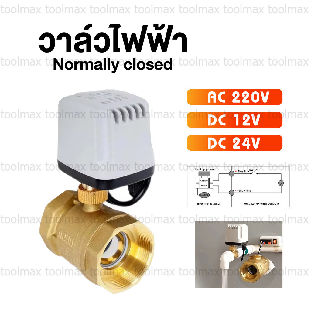 วาล์วไฟฟ้า มอเตอร์วาล์ว บอลวาล์ว 2 สาย Electric Ball Valve Series