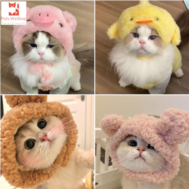 หมวกแมว Piglet Mi หมวกสัตว์เลี้ยงลูกเจี๊ยบ หมวกแพนด้า หมีน้อย หมวกสุนัข หมวกแต่งตัวข้ามเพศ