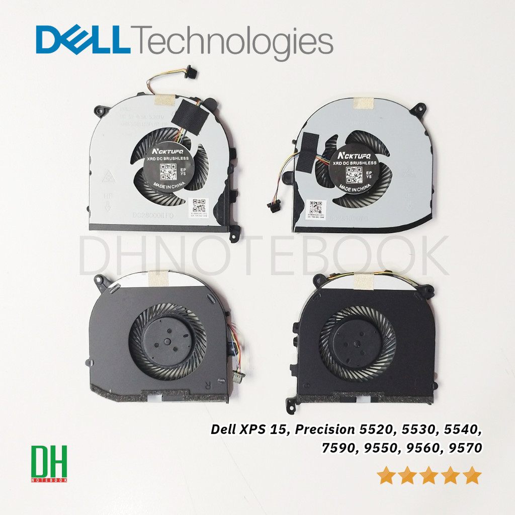 พัดลมระบายความร้อน Dell XPS 15, Precision 5520, 5530, 5540, 7590, 9550, 9560, 9570 - อะไหล่โน้ตบุ๊ค OEM