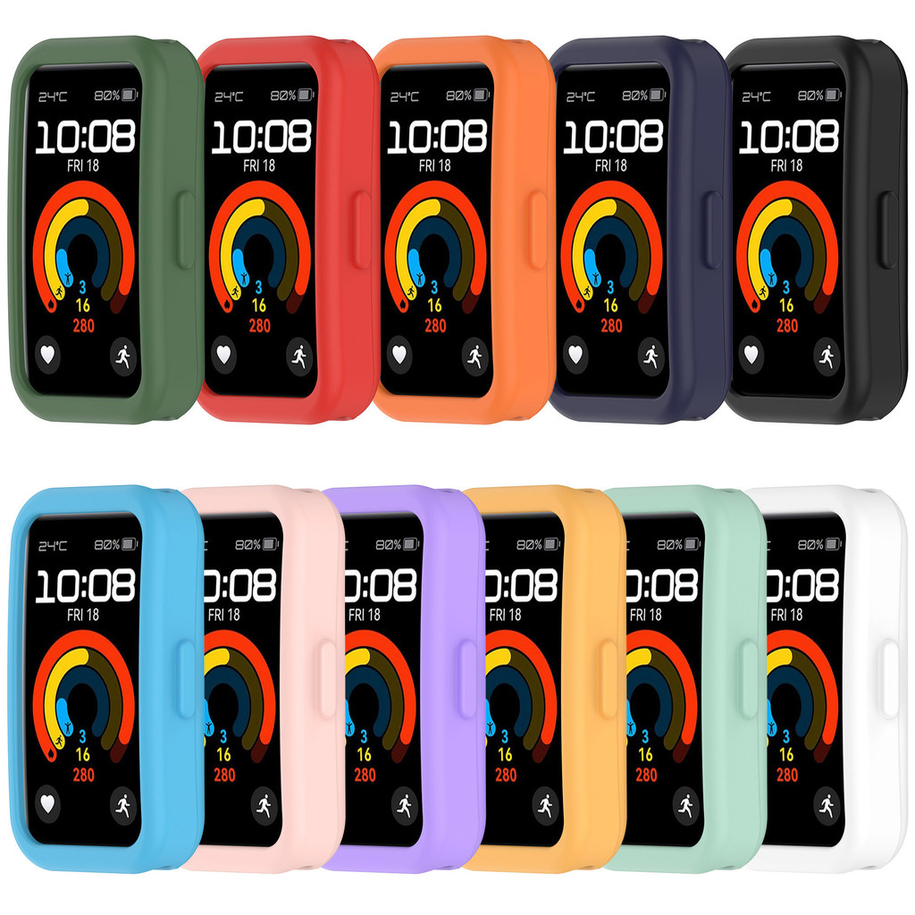 ฟิล์มกันรอยหน้าจอเปลือกลูกอมสีนุ่มตกทนทานสําหรับ Huawei Band 8 9 10 NFC