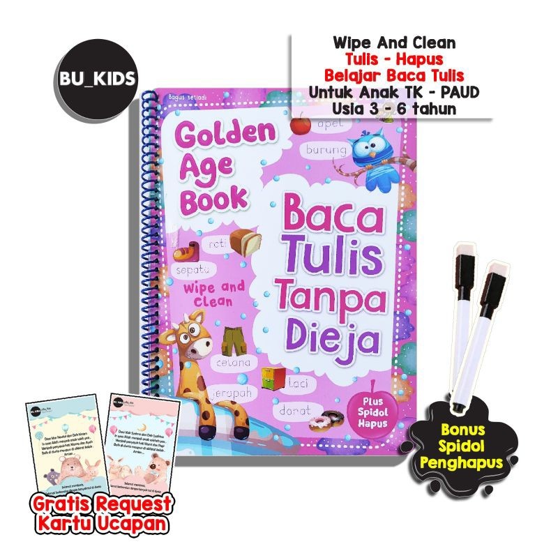 หนังสือ Magic Wipe & Clean สําหรับการเรียนรู้การอ่านและเขียนสําหรับเด็กอนุบาลและการศึกษาปฐมวัยเด็ก