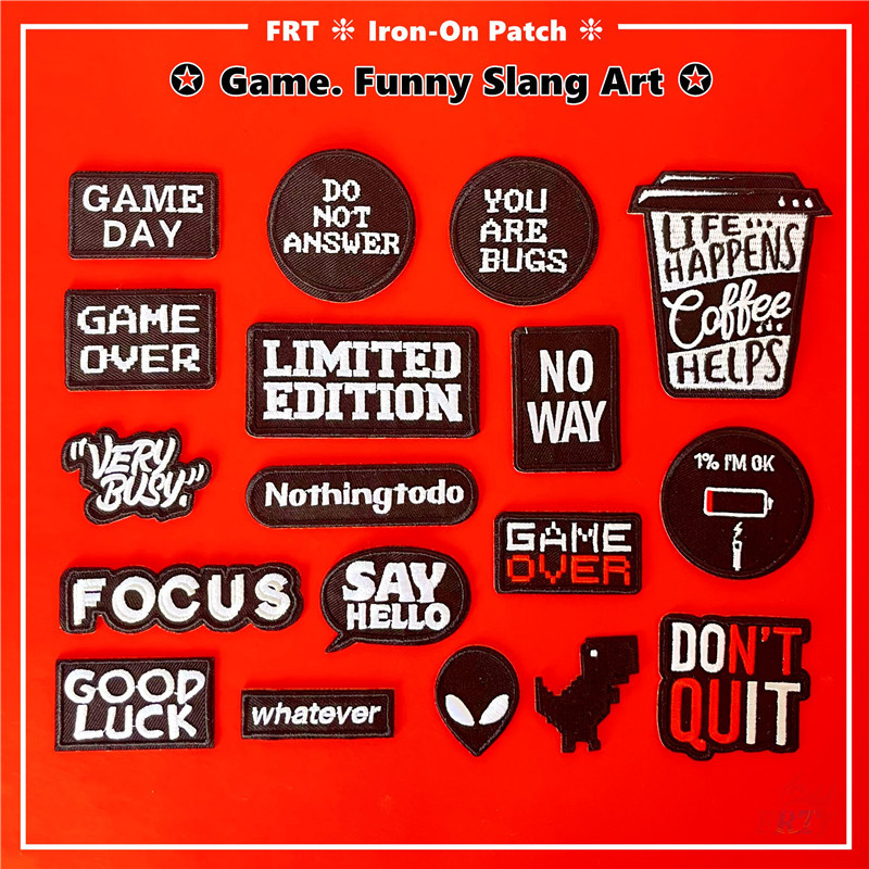 ☸ เกม. แผ่นแปะรีดร้อน Slang Art ตลก ☸ 1 ชิ้น DIY เย็บบนเหล็กบนป้ายแพทช์