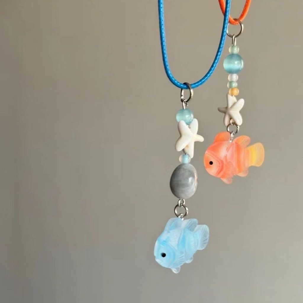 Blue Clownfish ปลาดาวลูกปัดสร้อยคอสร้อยคอสร้อยคอ Clavicle Chain