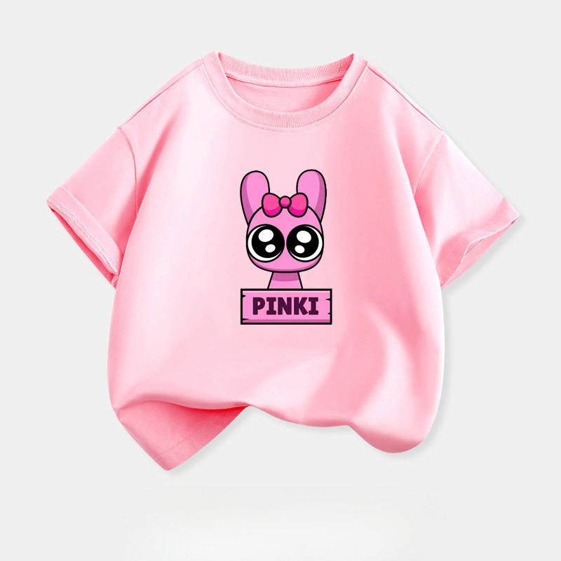 2025 Sprunki Kids แขนสั้นการ์ตูนพิมพ์เสื้อยืดเพลงแรงบันดาลใจฤดูร้อน Playwear เครื่องแต่งกาย
