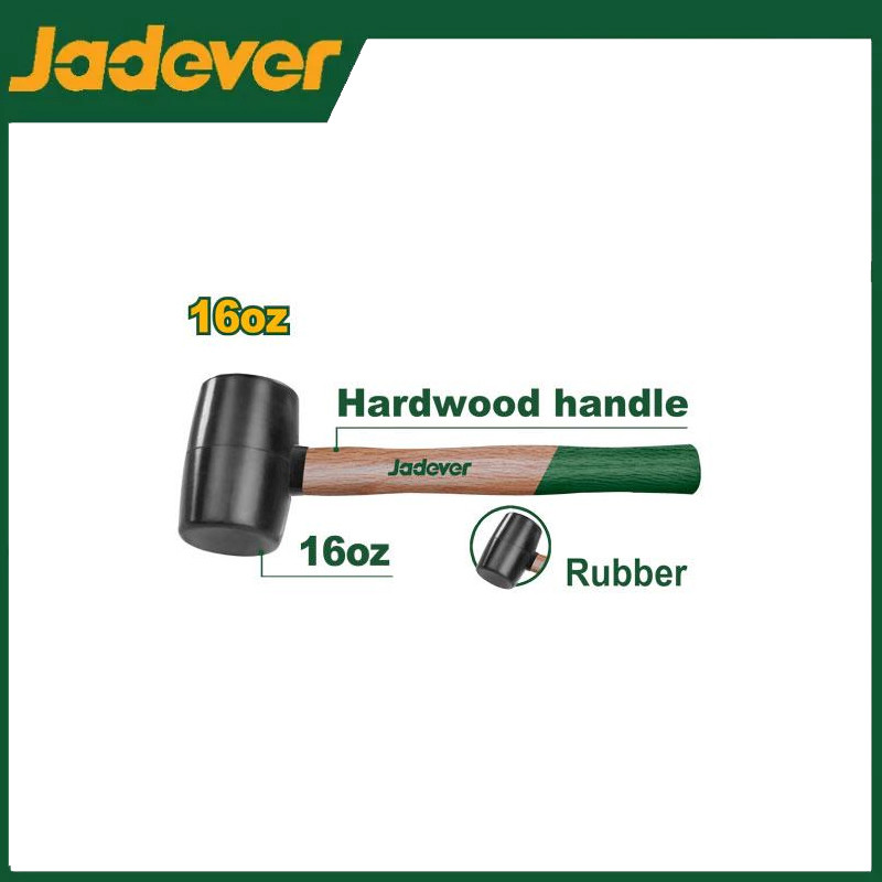 JADEVER ค้อนยาง ด้ามไม้ 16oz.  450g