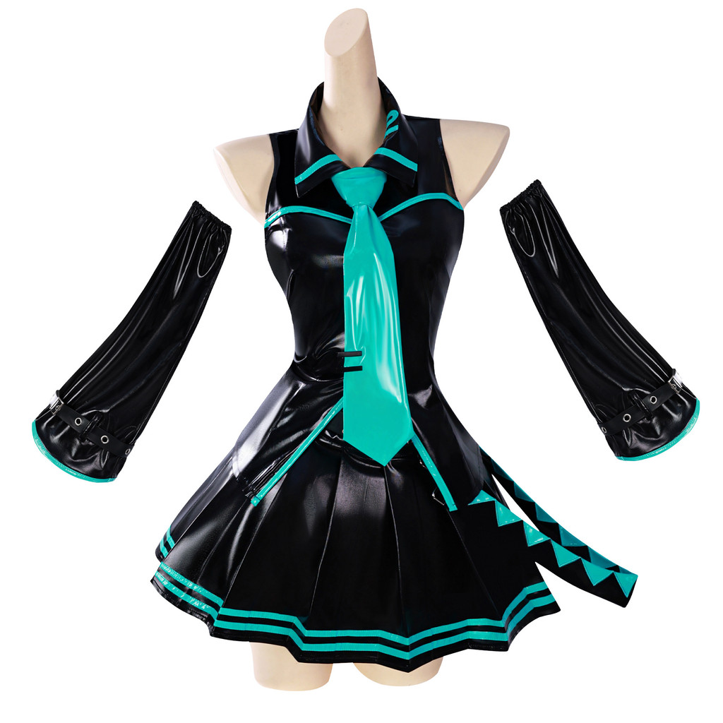 Wudu Hatsune Miku สีดําสวมใส่อย่างเป็นทางการ Cos เครื่องแต่งกายชุดเต็ม Virtual Idol ชุดคอสเพลย์