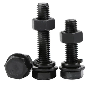 12.9 เกรด High-Strength ภายนอกหกเหลี่ยมสกรู Nut ชุดหกเหลี่ยม Bolt จับคู่ชุด M4M5M6M8M10