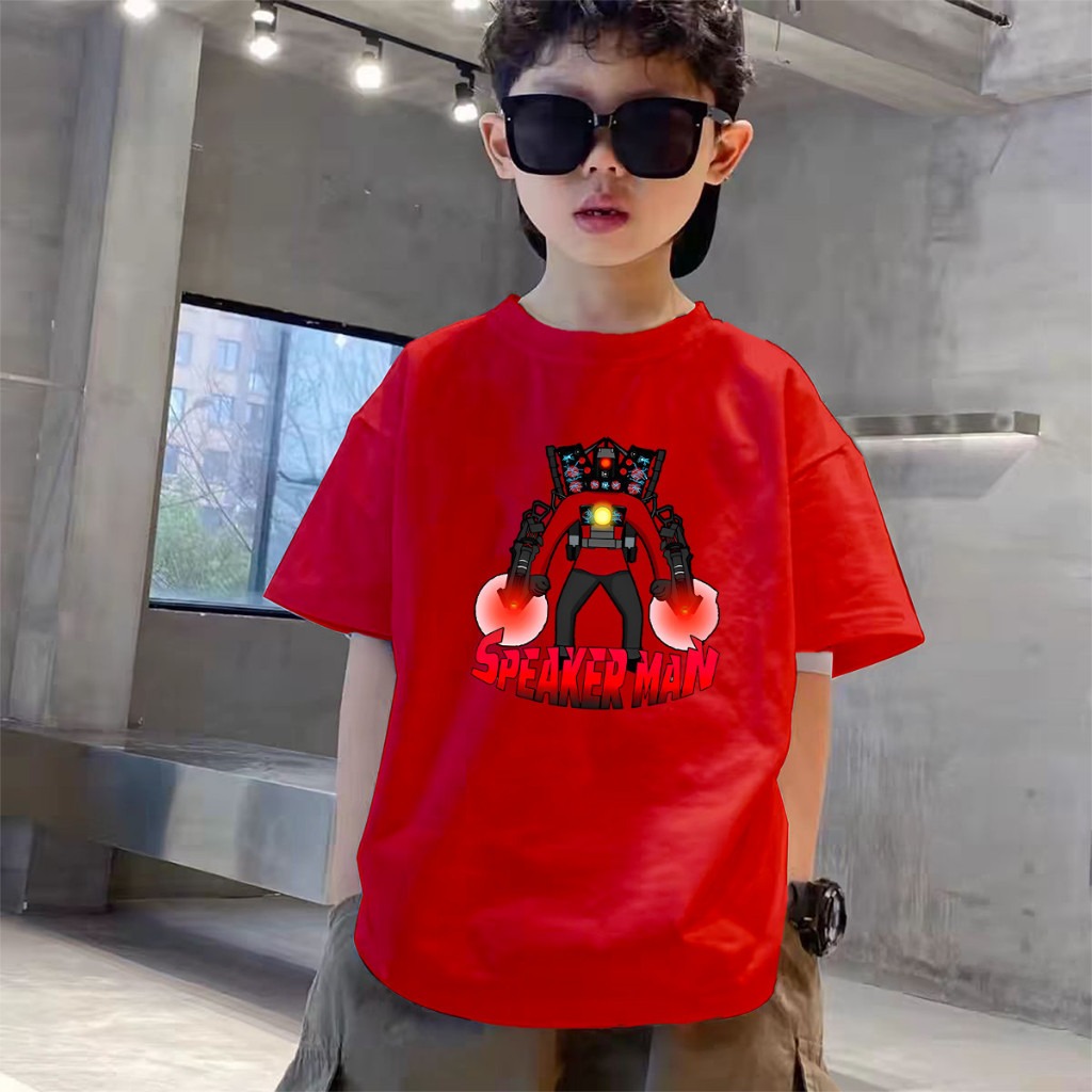 2024เสื้อยืด พิมพ์ลายตัวละคร Skibidi toilet "TITAN TVMAN UPGRADE" พรีเมี่ยม สําหรับเด็ก