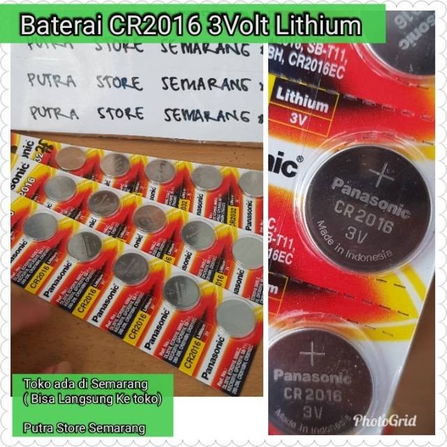Ready CR2016 3Volt Lithium Panasonic Battery Cmoss Semarang Central Java Battery
