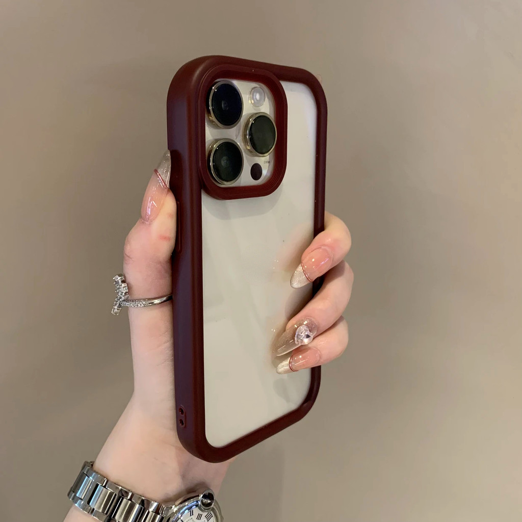2-in-1 เคสโทรศัพท์มือถือแบบแข็ง ใส กันกระแทก กันรอยกล้อง ลายกรอบรูปขั้นสูง สําหรับ iPhone15 Pro Max 14 13 12 11 Pro Max