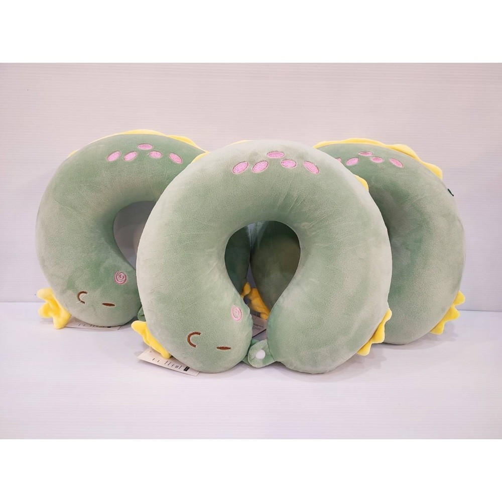 GlobalHouse USUPSO หมอนรองคอตัวยูไดโนเสาร์ สีเขียว ขนาด 26x18x15.5ซม.(#JS6)  สินค้าของแท้คุณภาพดี