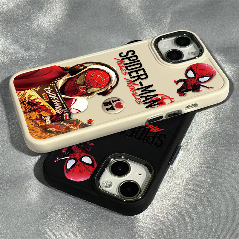 Chaopai ฟังเพลง Spider Man รูปแบบโทรศัพท ์ สําหรับ IPhone 15 13 11 14 12 Pro MAX 7/8 Plus IPhone SE 2020 X XS MAX แฟชั ่ นกันกระแทก