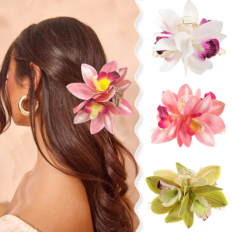 ใหม ่ จําลองดอกไม ้ Hairpin สาวหวานอะคริลิคดอกไม ้ Hairpin Shark คลิปอารมณ ์ อุปกรณ ์ เสริมผม